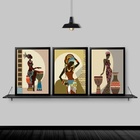 Kit 3 Quadros Arte Africana Mulheres 45x34cm - Com Vidro Mold