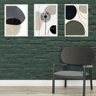 Kit 3 Quadros Arte Dente De Leão Cinza E Preto 24x18cm Moldur