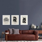 Kit 3 Quadros Arte Matisse Preto E Nude 24x18cm - Com Vidro M