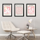 Kit 3 Quadros Arte Matisse Rosa - Coral 24x18cm - Com Vidro M