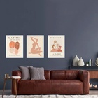 Kit 3 Quadros Arte Matisse Terracota 24x18cm Moldura:madeira