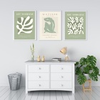 Kit 3 Quadros Arte Moderna Matisse Verde 33x24cm Moldura Bran
