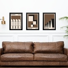 Kit 3 Quadros Artes Bauhaus Marrom Arquitetura 45x34cm Moldur