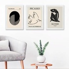 Kit 3 Quadros Artes Bauhaus Matisse Picasso 33x24cm Moldura:m