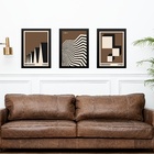 Kit 3 Quadros Artes Bauhaus Preto E Marrom 45x34cm Moldura Br