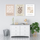 Kit 3 Quadros Artes Matisse - Cores Neutras 24x18cm - Com Vid