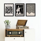 Kit 3 Quadros Artes Matisse Picasso Bauhaus 33x24cm Moldura:m