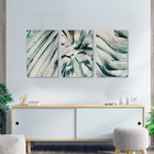 Kit 3 Quadros Azul E Branco