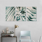 Kit 3 Quadros Azul E Branco