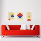 Kit 3 Quadros Bauhaus Cores Primárias 33x24cm - Com Vidro Mol