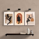 Kit 3 Quadros Bohos Mulheres Com Vasos De plantas 33x24cm - C