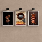 Kit 3 Quadros Cantinho Churrasco Fotografias Carnes 33x24cm M