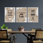 Kit 3 Quadros Cantinho Do Café Abstrato 24x18cm Moldura:madei