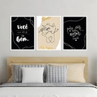 Kit 3 Quadros Casal Você Me Faz Tão bem 33x24cm - Com Vidro M