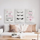 Kit 3 Quadros Cílios Em Forma De Amor 45x34cm - Com Vidro Mol