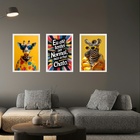 Kit 3 Quadros Coloridos Divertidos E Arrojados 33x24cm - Com