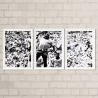 Kit 3 Quadros Comemoração Futebol 24x18cm Moldura:madeira Pre