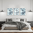 Kit 3 Quadros Conjunto Blue Path 40x50 - Tropical