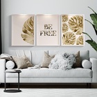 Kit 3 Quadros Costela De Adão Be Free 33x24cm - Com Vidro Mol