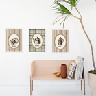 Kit 3 Quadros Cozinha Antiguinha 24x18cm Moldura:madeira Bran