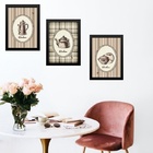 Kit 3 Quadros Cozinha Antiguinha 45x34cm Moldura:madeira Bran