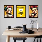 Kit 3 Quadros Cozinha Cantinho Do Café Frida 45x34cm - Com Vi