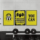 Kit 3 Quadros Crossfit You Can 33x24cm - Com Vidro Moldura:ma