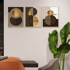 Kit 3 Quadros Decoração Ambiente Escritório Formas Geométricas