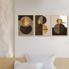 Kit 3 Quadros Decoração Ambiente Escritório Formas Geométricas