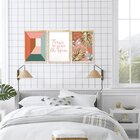 Kit 3 Quadros Decorativo Hall De Entrada Frase Inglês Folhas