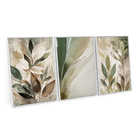 Kit 3 Quadros Decorativo Orgânico Abstrato Soft Green Elegant