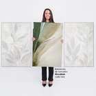 Kit 3 Quadros Decorativo Orgânico Abstrato Soft Green Elegant