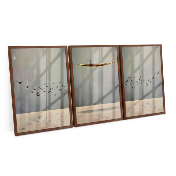 Kit 3 Quadros Decorativo Soul And Spirit Elegante Minimalista