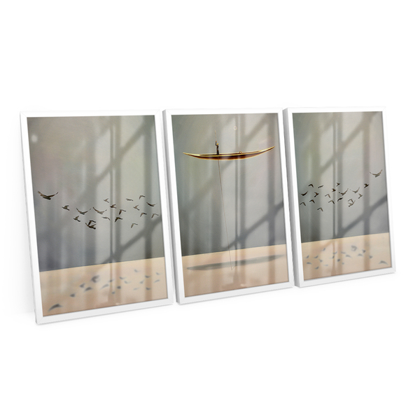 Kit 3 Quadros Decorativo Soul And Spirit Elegante Minimalista