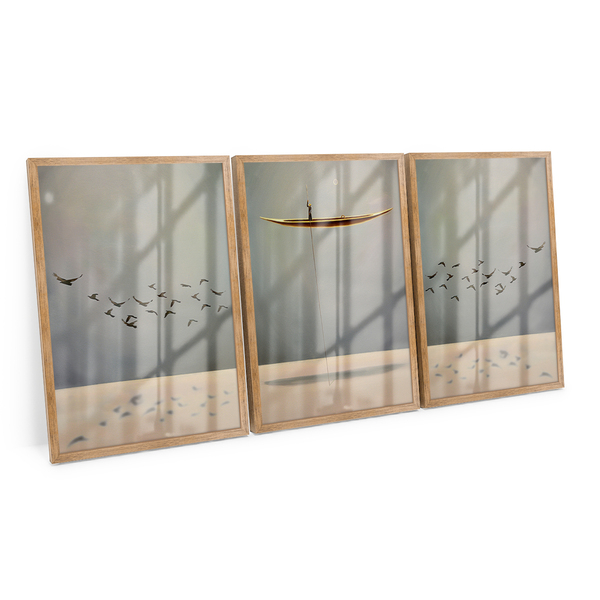 Kit 3 Quadros Decorativo Soul And Spirit Elegante Minimalista