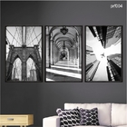 Kit 3 Quadros Decorativos 40x60cm Canvas Arquitetura Preto E