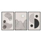 Kit 3 Quadros Decorativos 40x60cm Canvas Composicao Minimalis