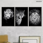 Kit 3 Quadros Decorativos 40x60cm Vidro Ferozes E Felinos Anm