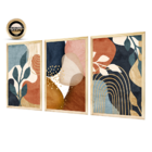 Kit 3 Quadros Decorativos 53x73cm Plantas Moderno Sala Escrit