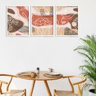 Kit 3 Quadros Decorativos Abstrato E Flor Branca