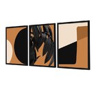 Kit 3 Quadros Decorativos Abstrato Formas Boho