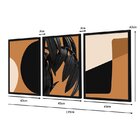Kit 3 Quadros Decorativos Abstrato Formas Boho