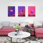 Kit 3 Quadros Decorativos Abstrato Moderno Formas Geométricas