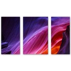 Kit 3 Quadros Decorativos Abstrato Tons De Roxo