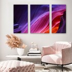 Kit 3 Quadros Decorativos Abstrato Tons De Roxo