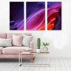 Kit 3 Quadros Decorativos Abstrato Tons De Roxo