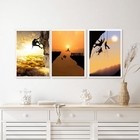Kit 3 Quadros Decorativos Alpinismo Escalada 45x34cm Moldura: