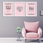 Kit 3 Quadros Decorativos Antes De Tudo Fé Depois De Tudo Gra