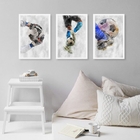 Kit 3 Quadros Decorativos Aquarela Futebol 33x24cm Moldura:ma