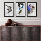 Kit 3 Quadros Decorativos Aquarela Futebol 45x34cm - Com Vidr